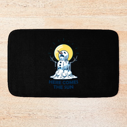 Here Comes The Sun Snowman Bath Mats