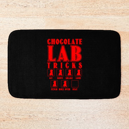 Brown Labrador CHOCOLATE LAB TRICKS Stubborn Bath Mats