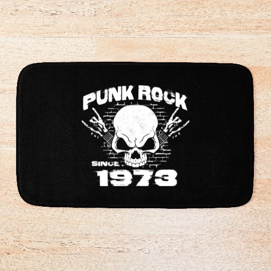 Punk Rock Since 1973 - Skull Rock Hands 51st Bath Mats