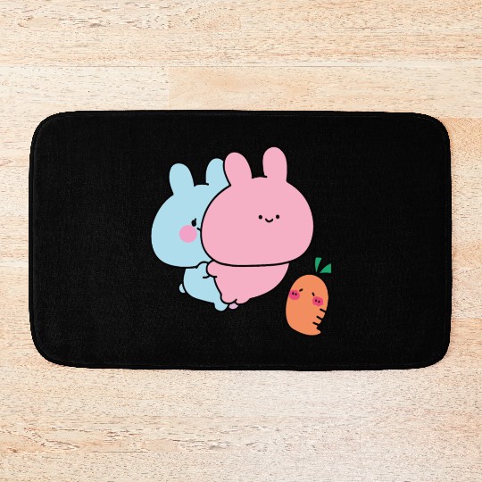 Pink And Blue Happy Family Bath Mats