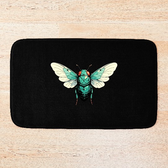Cicada Insect Animal Lover Funny Design Bath Mats