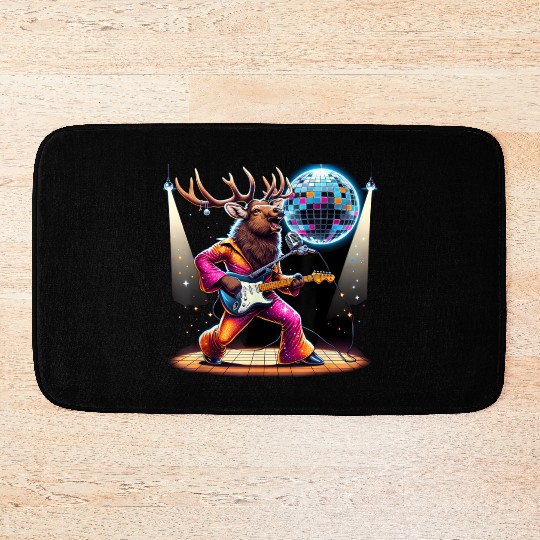 Disco Ball Guitar Elk Bath Mats