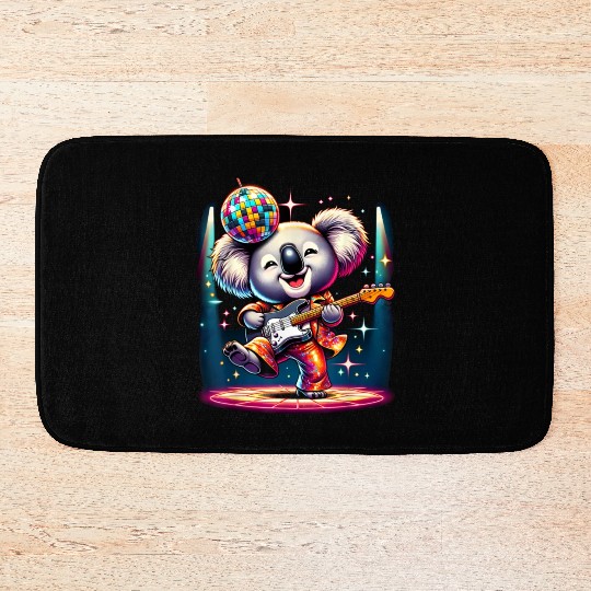 Disco Ball Guitar Koala Bath Mats