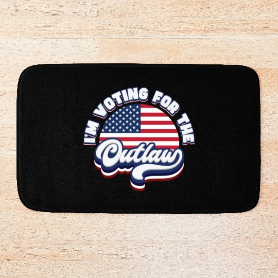 I'm Voting For The Outlaw - US Flag Bath Mats