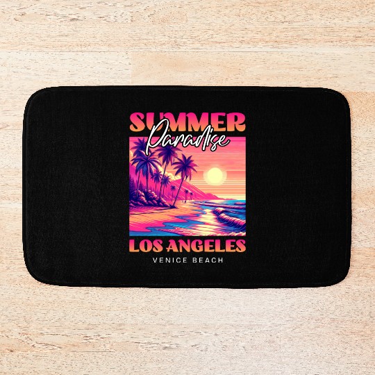 Summer Paradise Los Angeles Venice Beach Bath Mats