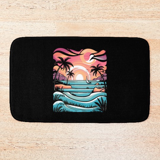 Azure Embrace Mediterranean Dreamscapes Bath Mats