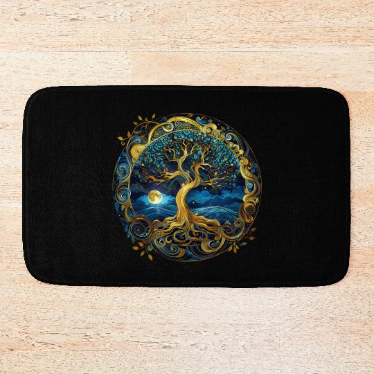 Irish Nordic Celtic Tree of Life Yggdrasil Bath Mats