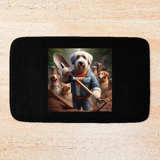 Funny and cute animal or pet Republican Bath Mats