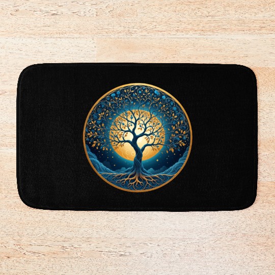 Irish Nordic Celtic Tree of Life Yggdrasil Bath Mats
