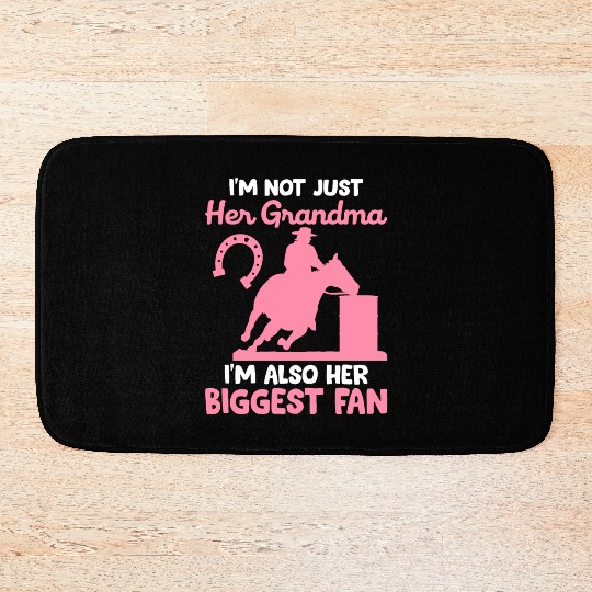 Barrel Racer Barrel Racing Rodeo Horse Grandma Big Bath Mats
