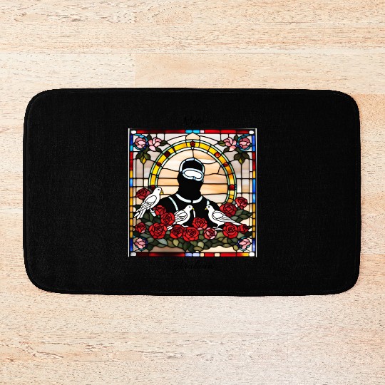 "Trooper" church window design Bath Mats