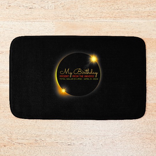 Solar Eclipse Birthday Present Universe Bath Mats
