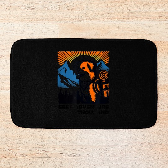 Unisex camping vintage travel dog Bath Mats