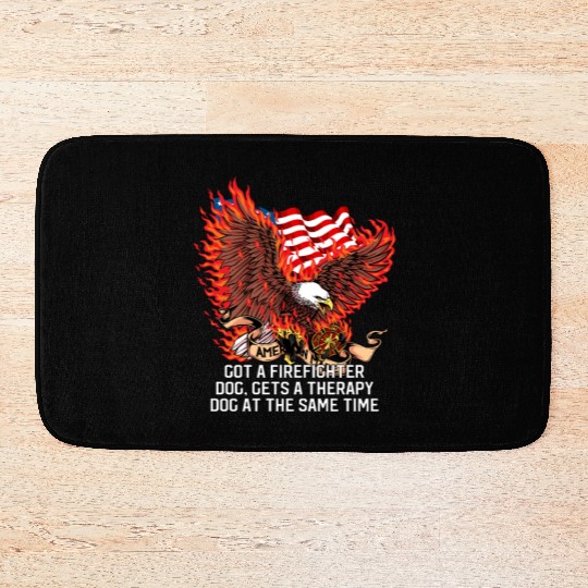 Gets a Firefighter Dog Therapy Dog Fire Department Bath Mats