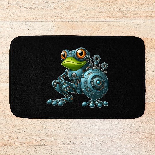 Cyborg Frog Toad Newt Robot Mech Design Bath Mats