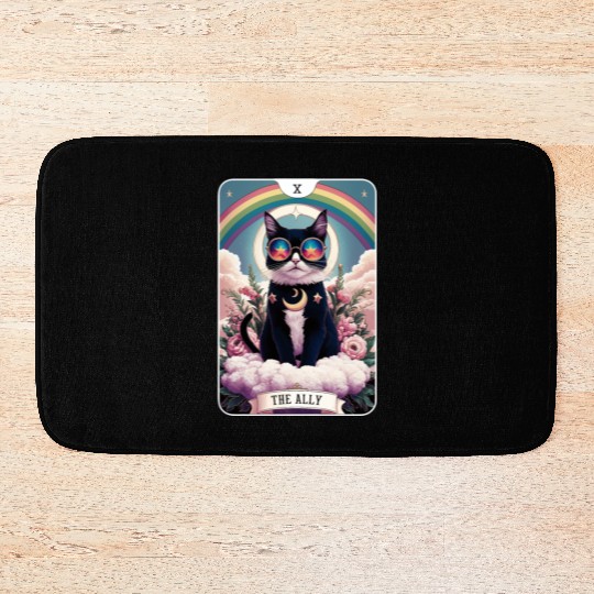 The Ally Cat Tarot Card Pride Gay Pride LGBTQ Bath Mats