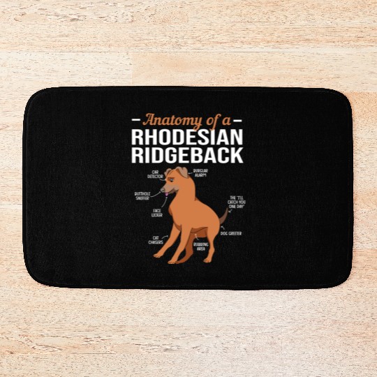 Dog Anatomy Of A Rhodesian Ridgeback Bath Mats