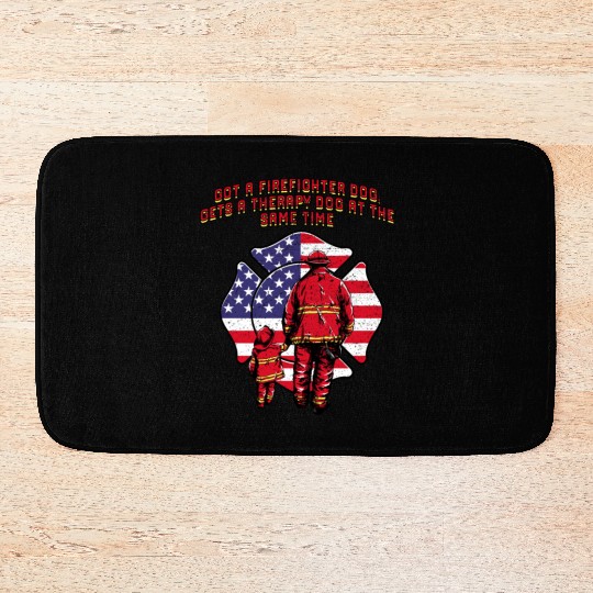 Gets a Firefighter Dog Therapy Dog Fire Department Bath Mats