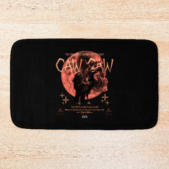 Crow & Skull Vintage Bath Mats | Gothic Halloween Street