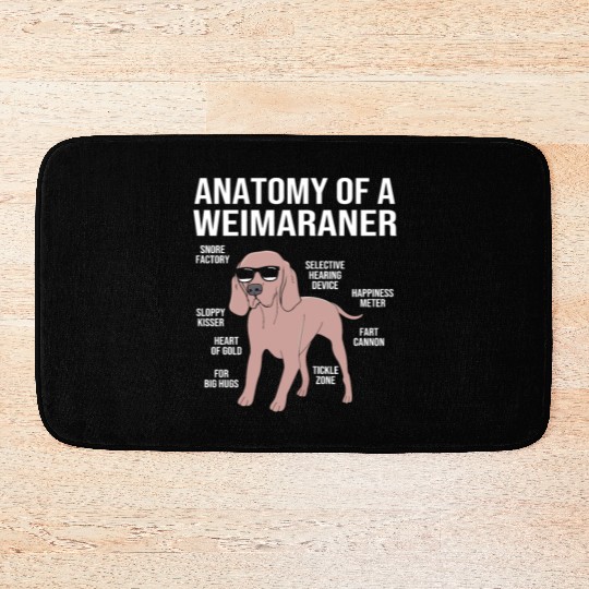 Dog With Sunglasses Anatomy Of A Weimaraner Bath Mats