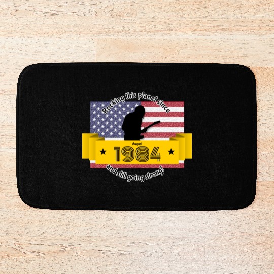 40th birthday Rocking this planet since 08/1984 Bath Mats