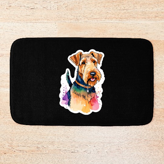 Airedale Terrier Watercolor Bath Mats