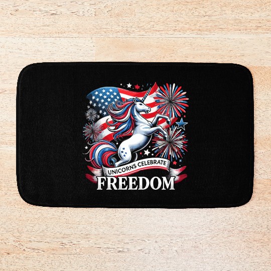 Star-Spangled Unicorn with American Pride and Bath Mats