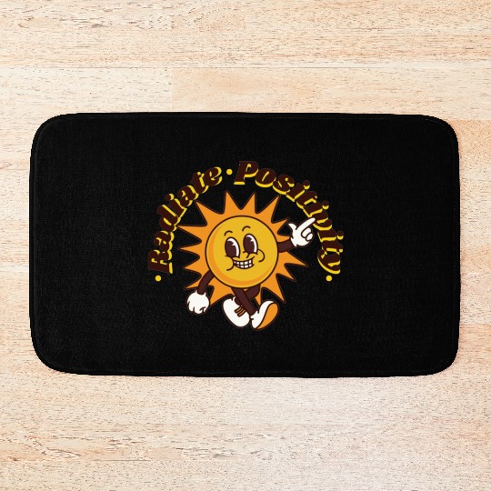 Unisex radiate positivity sun vintage Bath Mats