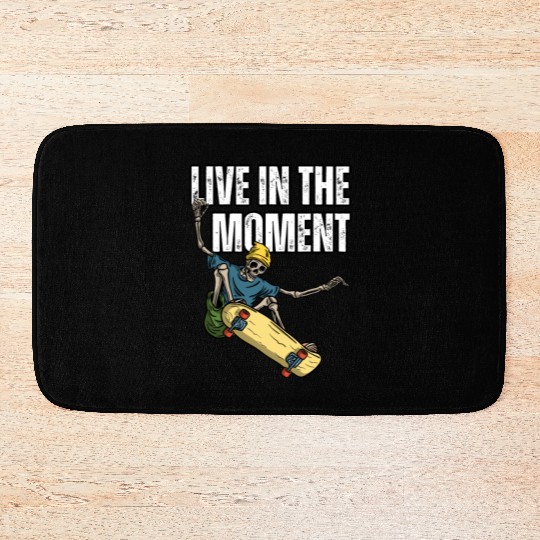 Skater's Live in the Moment Inspiration Bath Mats