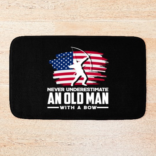 Old Man With A Bow Archery Bath Mats