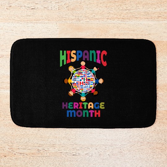 Hispanic Heritage Month Kids Countries Flags World Bath Mats