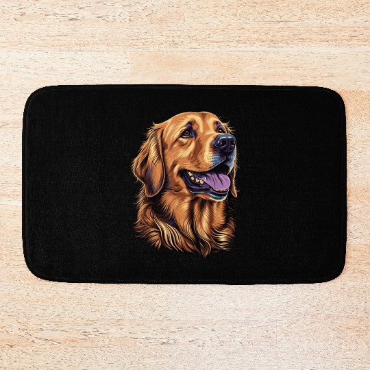 Cute Golden Retriever Dog Lover Bath Mats
