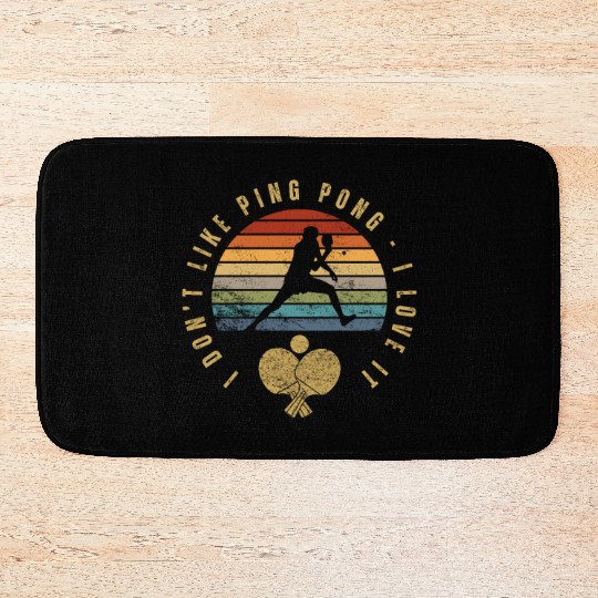 I Love Ping Pong Funny Ping Pong Player Bath Mats
