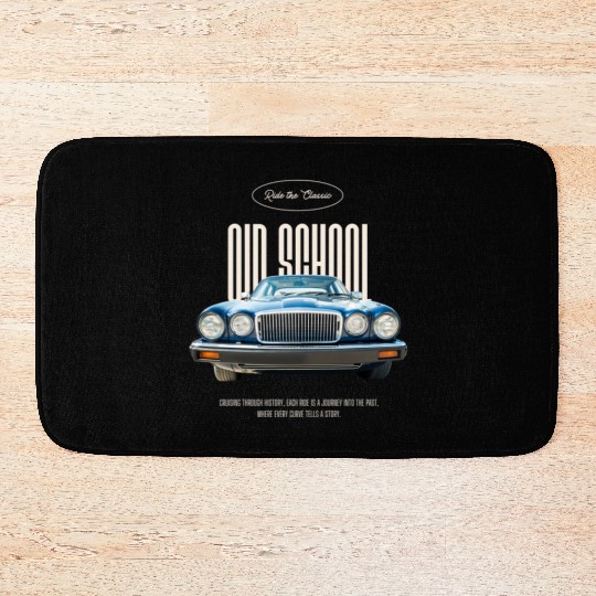 old school muscle car Bath Mats