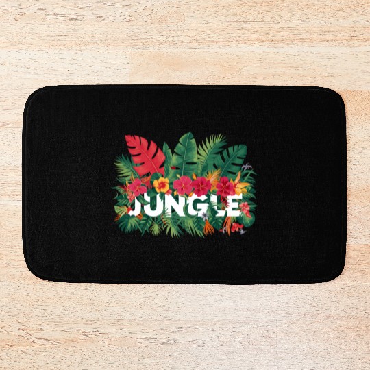 Vibrant Jungle Tropical Exotic Botanical Bath Mats