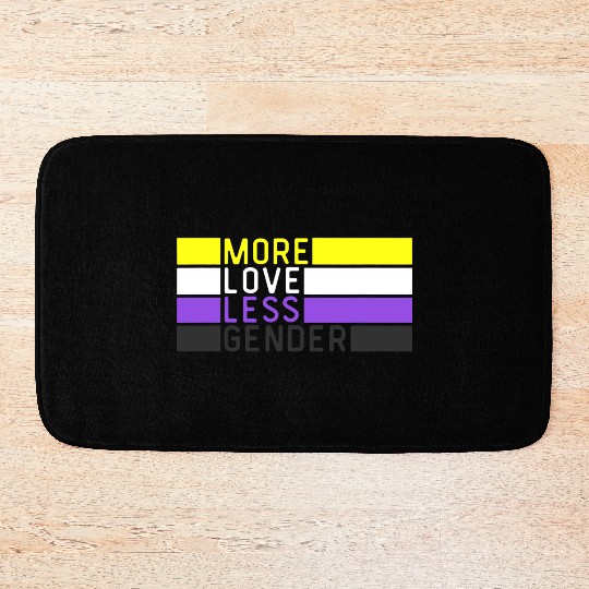Non Binary Pride NB More Love Less Gender LGBTQ Bath Mats