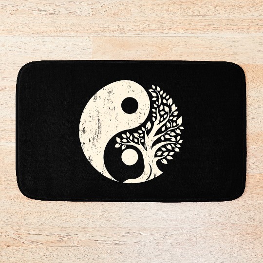Nature's Balance: Yin Yang Tree of Life Bath Mats