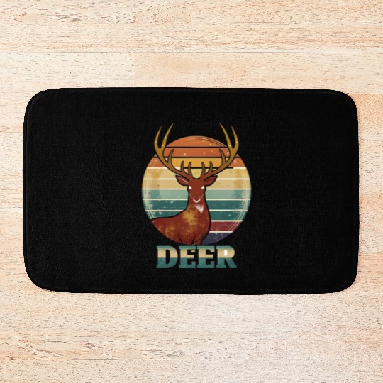 Vintage Deer Sunset Streetwear Style Bath Mats