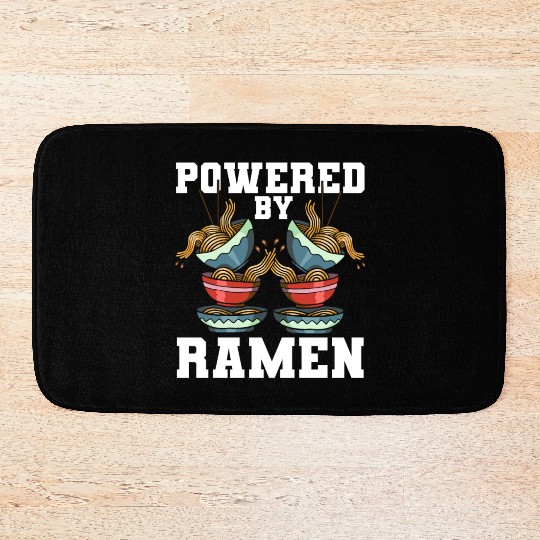 Powered By Ramen Anime Japanese Soup Cup Noodle Bath Mats