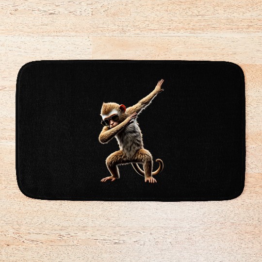 Funny Dabbing Monkey Animal Lover Monkeys Dab Bath Mats