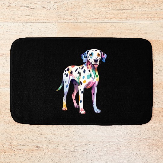 Dalmatian Dog Watercolor Bath Mats