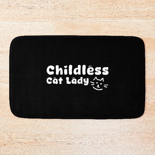 childless cat lady Bath Mats