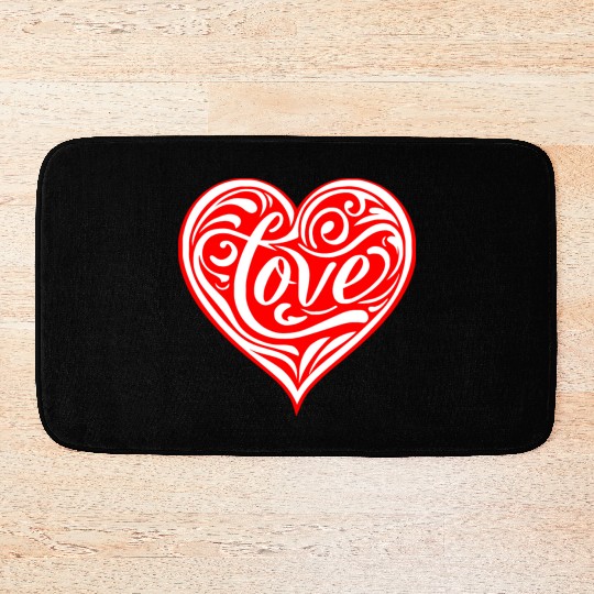 Tribal Love Heart LIKE US ON FACEBOOK # Bath Mats