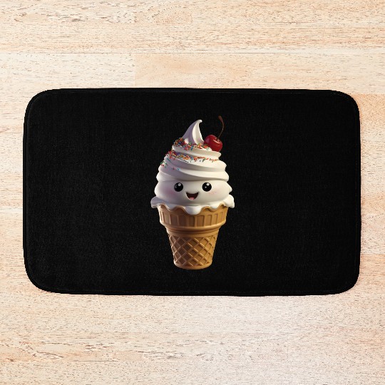 Happy Ice Cream Realistic Bath Mats