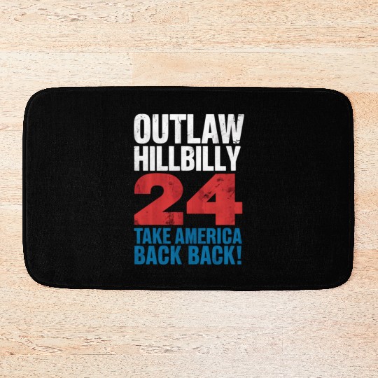 Trump Vance 2024 Outlaw Hillbilly US Flag Vintage Bath Mats