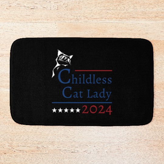 "Childless Cat Lady" Kamala Harris 2024 Bath Mats