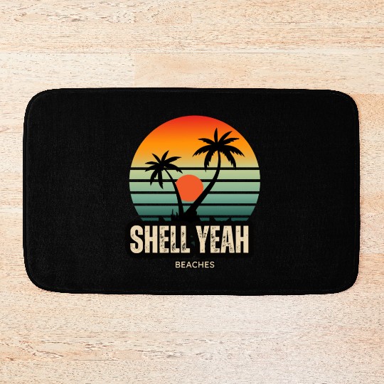 Shell Yeah Beaches Sunset Serenity Summer Holidays Bath Mats