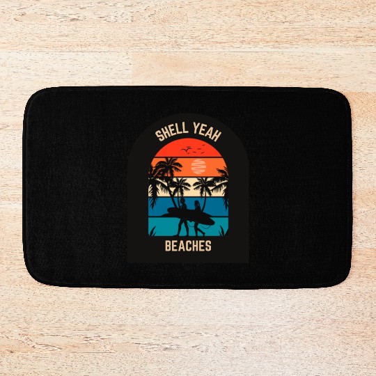 Beach Lover Shell Yeah Beaches Summer Holidays Sea Bath Mats