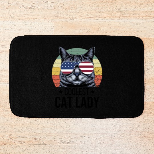 Coolest Cat Lady Bath Mats