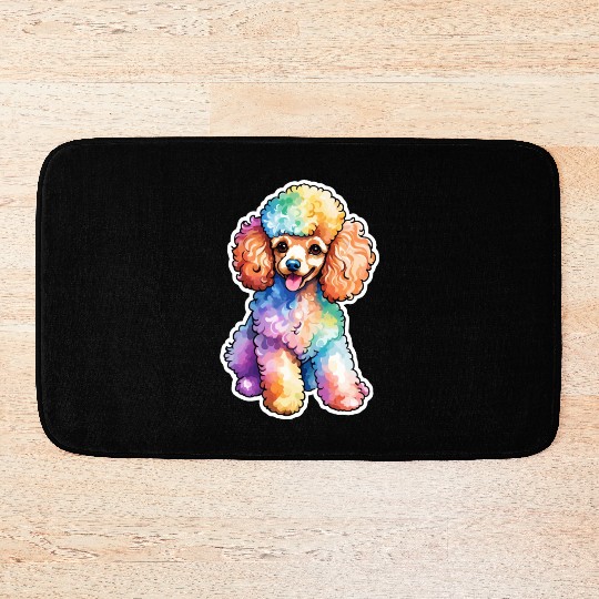 Poodle Watercolor Bath Mats